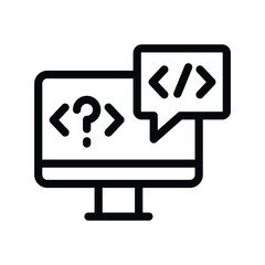 coding language line icon illustration vector graphic. Simple element illustration vector graphic, suitable for app, websites, and presentations isolated on white background