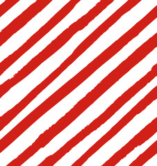 Obraz premium Vector seamless repeat pattern with thick diagonal bias red and white stripes. Grunge torn edge striping. Versatile striped backdrop, Christmas stripe pattern, Valentine, Americana red stripes.