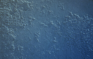 Texture of a metal wall with an old paint coating that spoils under the influence of time and weather