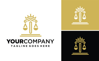 Lawyer icon of Justice scales vector emblem