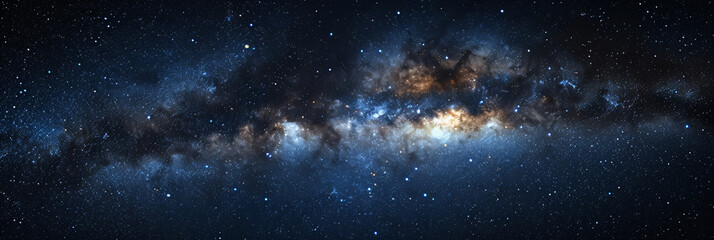 Fototapeta na wymiar Starry Night Sky Banner, A Breathtaking View of the Cosmos for Stunning Designs