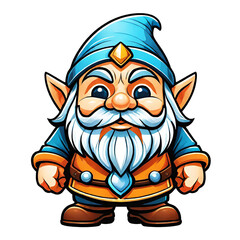 Dwarf cartoon character design illustration on transparent background