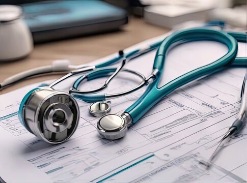 . Healthcare and medical concept with a billing statement for medical service-