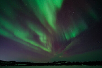Obraz na płótnie Canvas Aurora Borealis, Northern Lights, at Yellowknife, Northwest Territories, Canada