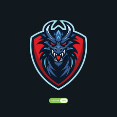 Command the esports scene with this majestic dragon logo. This fierce dragon soars through the sky, embodying the power and determination of esports champions. Its intricate details and vibrant color