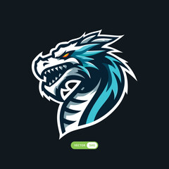 Command the esports scene with this majestic dragon logo. This fierce dragon soars through the sky, embodying the power and determination of esports champions. Its intricate details and vibrant color