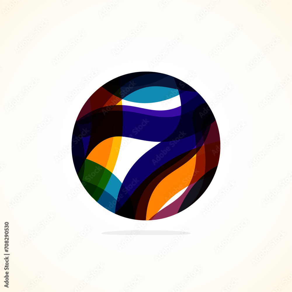 Poster Abstract circle logo - minimalist emblem, timeless and universal shape of circle. Unique logo represent range of brands and concepts, encapsulating simplicity and creativity in single, iconic image