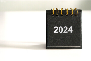 Calendar template for the new year, 2024. Place it elegantly on your clean, white work desk for a touch .