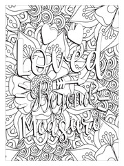 Fototapeta na wymiar flower coloring pages and Motivational Quotes Coloring Book for black and white