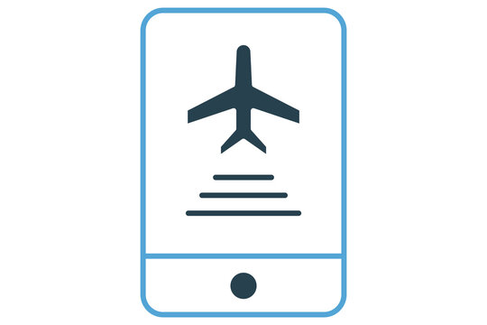mobile boarding pass icon. icon related to electronic tickets. duotone icon style. element illustration