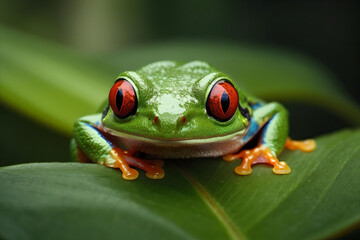 Fototapeta premium Close-Up pf Red-Eyed Tree Frog