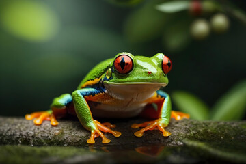 Close-Up pf Red-Eyed Tree Frog