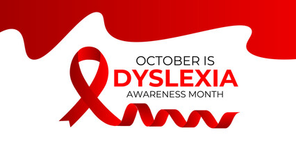 Dyslexia awareness month is observed every year in october. Vector illustration of dyslexia awareness month in aims to support those with this learning difficulty. banner, cover, poster, background. - obrazy, fototapety, plakaty