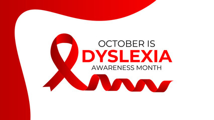 Dyslexia awareness month is observed every year in october. Vector illustration of dyslexia awareness month in aims to support those with this learning difficulty. banner, cover, poster, background.