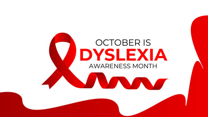 Dyslexia awareness month is observed every year in october. Vector illustration of dyslexia awareness month in aims to support those with this learning difficulty. banner, cover, poster, background.