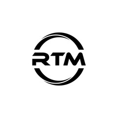 RTM letter logo design with white background in illustrator, cube logo, vector logo, modern alphabet font overlap style. calligraphy designs for logo, Poster, Invitation, etc.