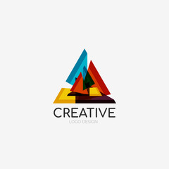 Triangle abstract logo, business emblem icon