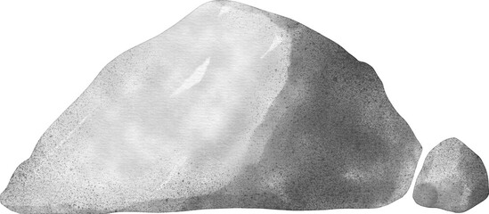 Watercolor rock transparent png