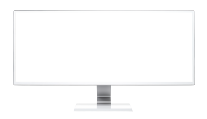 Ultrawide Monitor on Transparent Background, front view