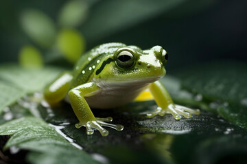 Fototapeta premium Translucent Glass Frog in Jungle Environment