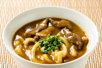 カレーうどん(牛肉入り)。
