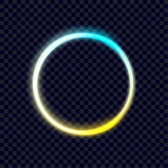 Neon frame on a transparent background. Effect for games, avatar, magical glow.