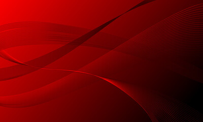red lines wave curves on smooth gradient elegant abstract background