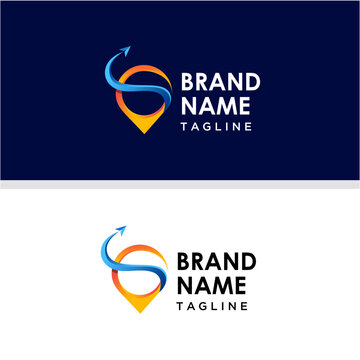 logo premium unik simpel untuk logo bisnis cek perjalanan agensi. transportasi, desain logo pengiriman logistik