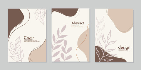 Fototapeta premium Boho cover book set. Collection of bohemian cover with abstract floral. Good vibes only. flat vector illustrations.