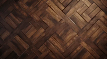 Zelfklevend Fotobehang Parquet Wooden flooring texture brown © tinyt.studio