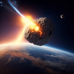 A meteor crash the earth