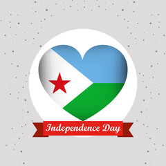 Obraz premium Djibouti Independence Day With Heart Emblem Design