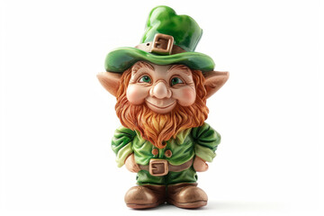 St. Patrick's Day ceramic leprechaun  isolated on a white background