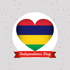 Mauritius Independence Day With Heart Emblem Design