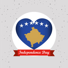 Obraz na płótnie Canvas Kosovo Independence Day With Heart Emblem Design