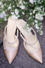 Bride shoes with flowers