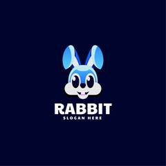 Vector Logo Illustration Rabbit Gradient Colorful Style