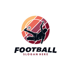 Football Player Logo Design Vector illustration