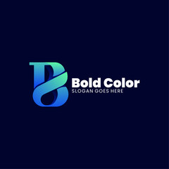 Vector Logo Illustration Letter B Gradient Colorful Style
