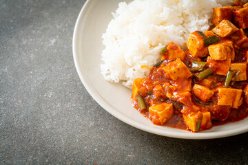 Mapo Tofu - The traditional Sichuan dish of silken tofu and ground beef, packed with mala flavor from chili oil and Sichuan peppercorns.