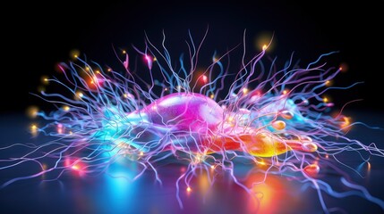 Optogenetics light controlled neurons brain manipulation solid color background