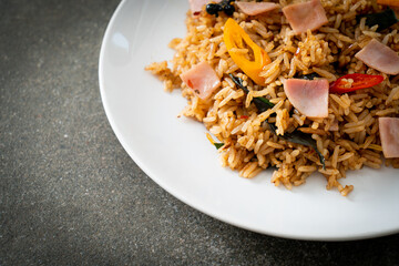 ham fried rice with herbs and spices