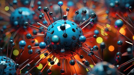 Molecular machines nanoscale devices microscopic motors solid color background