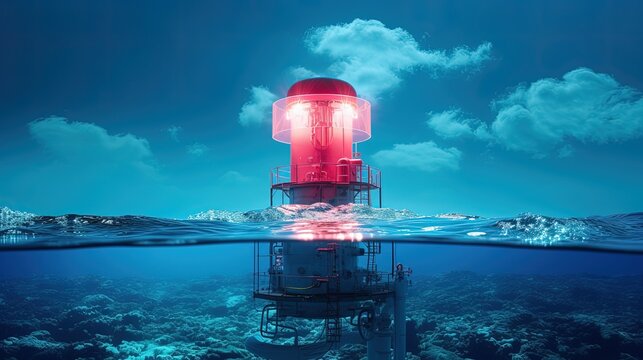 Ocean thermal energy conversion marine power generation sustainable electricity solid color