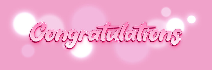 축하 기념, Congratulations Pink Text Art