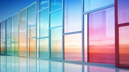 Energy efficient windows smart glazing temperature regulation solid color background