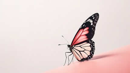 Fototapeta na wymiar Simple photogrphy background butterfly thematic, minimal, stock image, with a blank space, generative ai