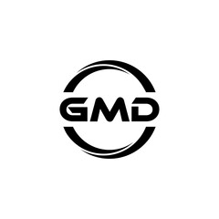 GMD letter logo design with white background in illustrator, cube logo, vector logo, modern alphabet font overlap style. calligraphy designs for logo, Poster, Invitation, etc.