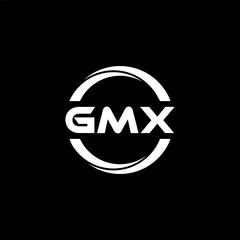 GMX letter logo design with black background in illustrator, cube logo, vector logo, modern alphabet font overlap style. calligraphy designs for logo, Poster, Invitation, etc.