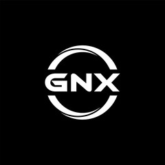 GNX letter logo design with black background in illustrator, cube logo, vector logo, modern alphabet font overlap style. calligraphy designs for logo, Poster, Invitation, etc.